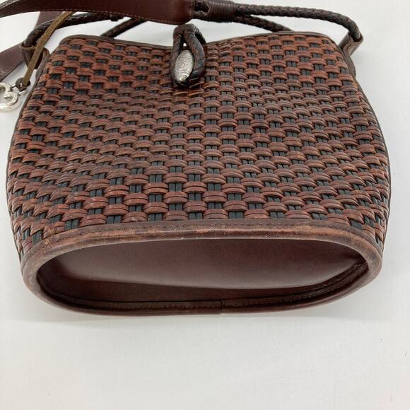 Brighton 652372 Brown leather basket weave crossbody - Picture 8 of 11